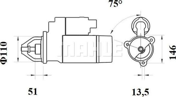 MAHLE MS 767 - Стартер autozip.com.ua