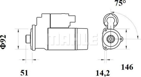 MAHLE MS 781 - Стартер autozip.com.ua