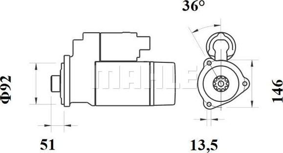 MAHLE MS 783 - Стартер autozip.com.ua