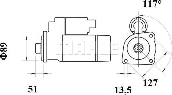 MAHLE MS 775 - Стартер autozip.com.ua