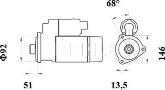 MAHLE MS 778 - Стартер autozip.com.ua