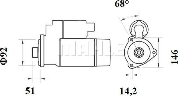 MAHLE MS 773 - Стартер autozip.com.ua