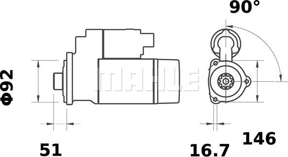 MAHLE MS 77 - Стартер autozip.com.ua