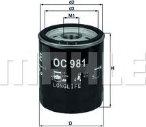 MAHLE OC 981 - Масляний фільтр autozip.com.ua