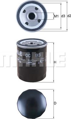 MAHLE OC 93 - Масляний фільтр autozip.com.ua