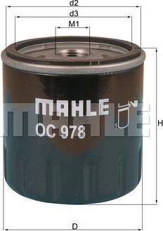 MAHLE OC 978 - Масляний фільтр autozip.com.ua