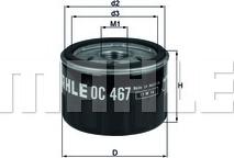 MAHLE OC 467 - Масляний фільтр autozip.com.ua