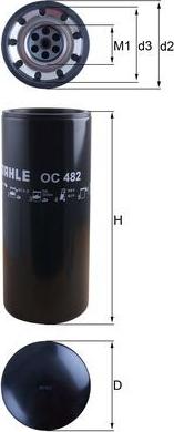 MAHLE OC 482 - Масляний фільтр autozip.com.ua