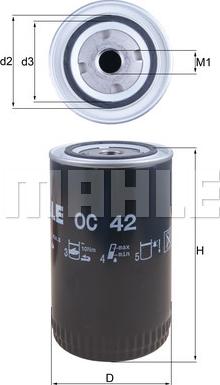 MAHLE OC 42 - Масляний фільтр autozip.com.ua
