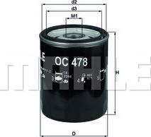 MAHLE OC 478 - Масляний фільтр autozip.com.ua