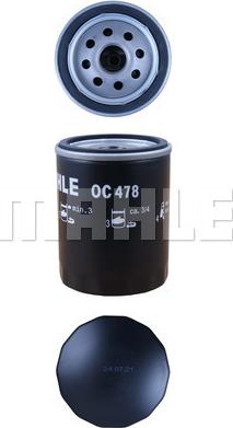 MAHLE OC 478 - Масляний фільтр autozip.com.ua