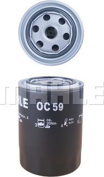 MAHLE OC 59 - Масляний фільтр autozip.com.ua