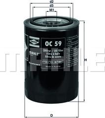 MAHLE OC 59 - Масляний фільтр autozip.com.ua