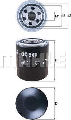MAHLE OC 540 - Масляний фільтр autozip.com.ua