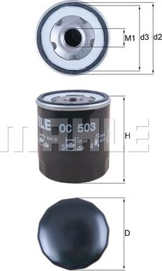 MAHLE OC 503 - Масляний фільтр autozip.com.ua