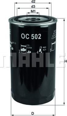 MAHLE OC 502 - Масляний фільтр autozip.com.ua