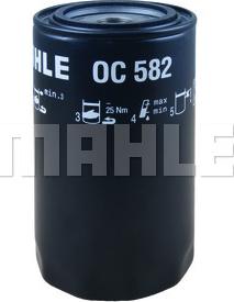 MAHLE OC 582 - Масляний фільтр autozip.com.ua