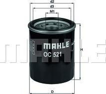 MAHLE OC 521 - Масляний фільтр autozip.com.ua