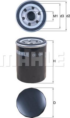 MAHLE OC 194 - Масляний фільтр autozip.com.ua