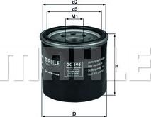 MAHLE OC 195 - Масляний фільтр autozip.com.ua