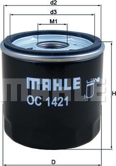 MAHLE OC 1421 - Масляний фільтр autozip.com.ua