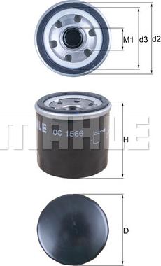 MAHLE OC 1566 - Масляний фільтр autozip.com.ua