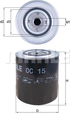 MAHLE OC 15 - Масляний фільтр autozip.com.ua