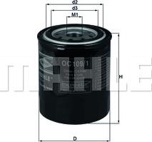 MAHLE OC 109/1 - Масляний фільтр autozip.com.ua