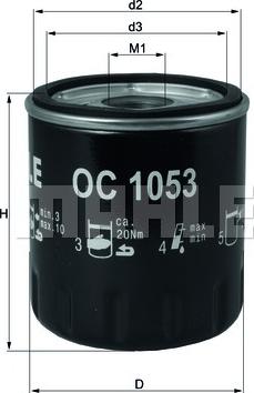 MAHLE OC 1053 - Масляний фільтр autozip.com.ua