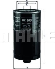 MAHLE OC 105 - Масляний фільтр autozip.com.ua