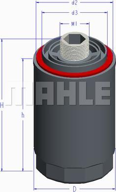 MAHLE OC 1022 - Масляний фільтр autozip.com.ua