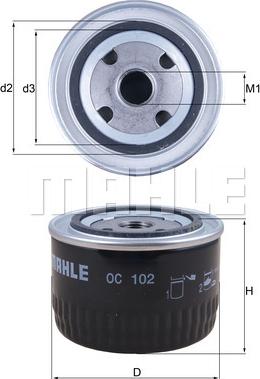 MAHLE OC 102 - Масляний фільтр autozip.com.ua