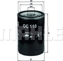 MAHLE OC 110 - Масляний фільтр autozip.com.ua