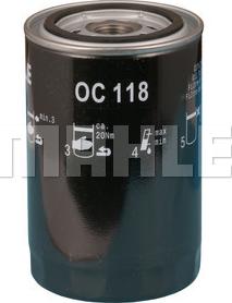 MAHLE OC 118 - Масляний фільтр autozip.com.ua