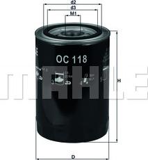 MAHLE OC 118 - Масляний фільтр autozip.com.ua