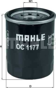 MAHLE OC 1177 - Масляний фільтр autozip.com.ua