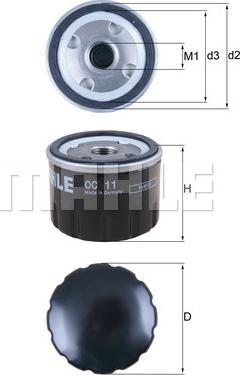 MAHLE OC 11 - Масляний фільтр autozip.com.ua