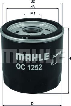 MAHLE OC 1252 - Масляний фільтр autozip.com.ua