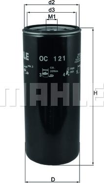 MAHLE OC 121 - Масляний фільтр autozip.com.ua