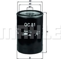 MAHLE OC 81 - Масляний фільтр autozip.com.ua
