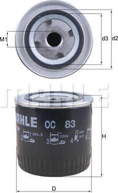 MAHLE OC 83 - Масляний фільтр autozip.com.ua