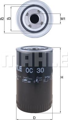 MAHLE OC 30 - Масляний фільтр autozip.com.ua