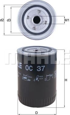 MAHLE OC 37 - Масляний фільтр autozip.com.ua