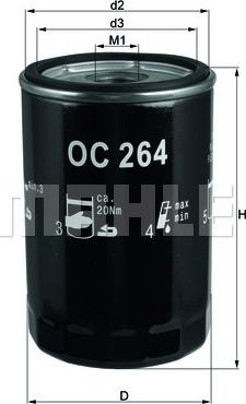 MAHLE OC 264 - Масляний фільтр autozip.com.ua