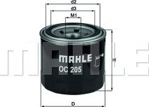 MAHLE OC 205 - Фильтр масляный двигателя MAZDA. MITSUBISHI пр-во KNECHT-MAHLE autozip.com.ua