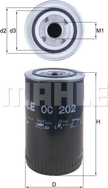 MAHLE OC 202 - Масляний фільтр autozip.com.ua