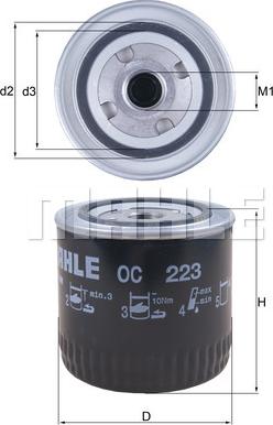 MAHLE OC 223 - Масляний фільтр autozip.com.ua