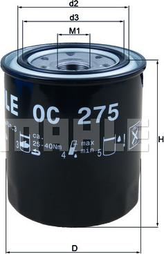 MAHLE OC 275 - Масляний фільтр autozip.com.ua