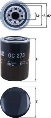 MAHLE OC 273 - Масляний фільтр autozip.com.ua