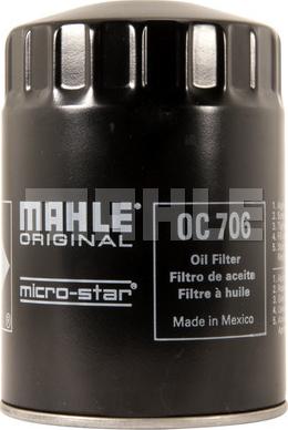 MAHLE OC 706 - Масляний фільтр autozip.com.ua